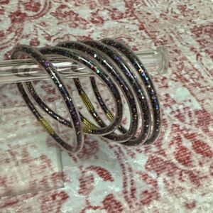 Sparkle Jelly Bracelets - Black Glitter